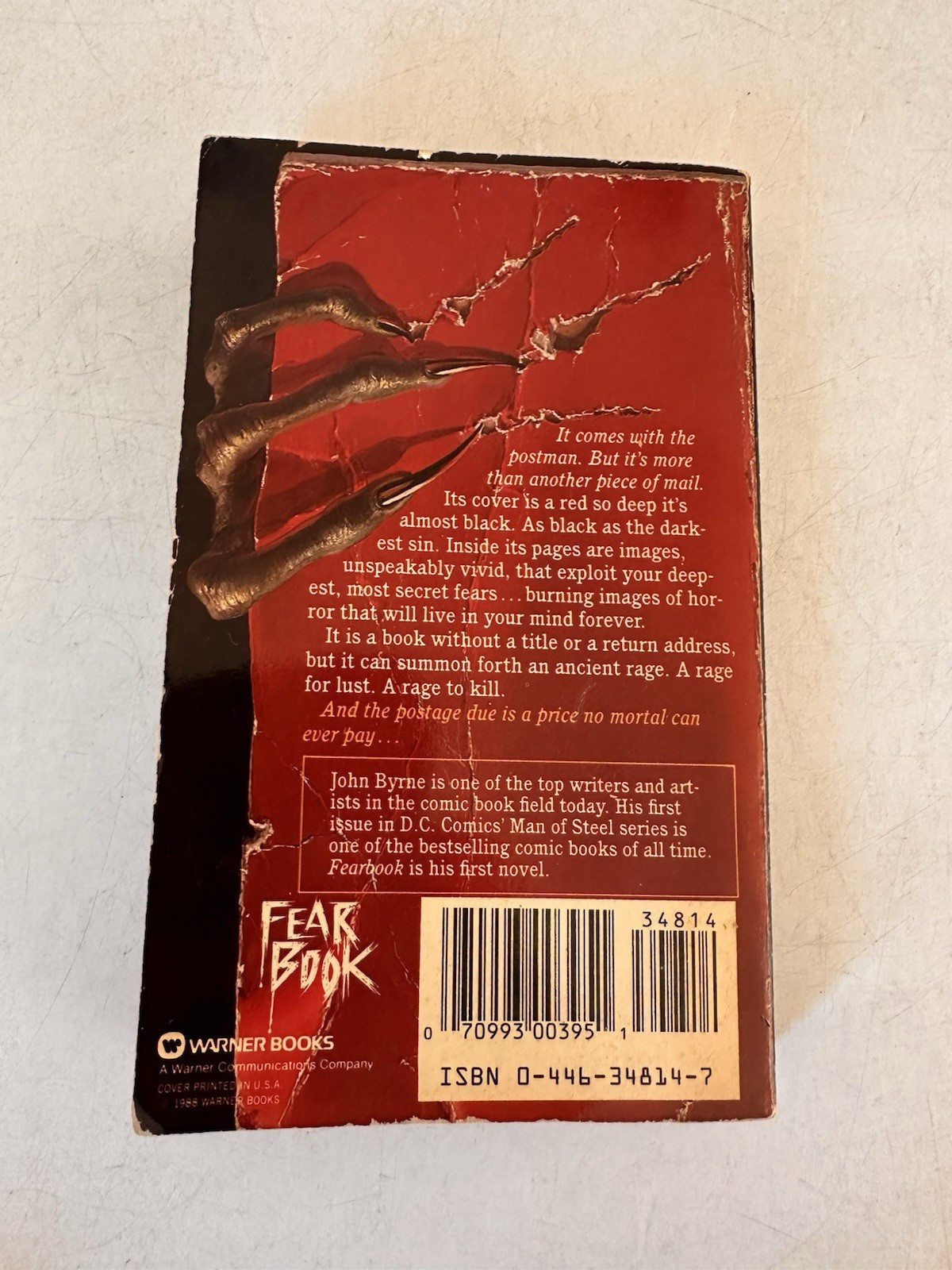 JOHN L. BYRNE’S FEAR BOOK 1st Edition 1988 Trade Paperback