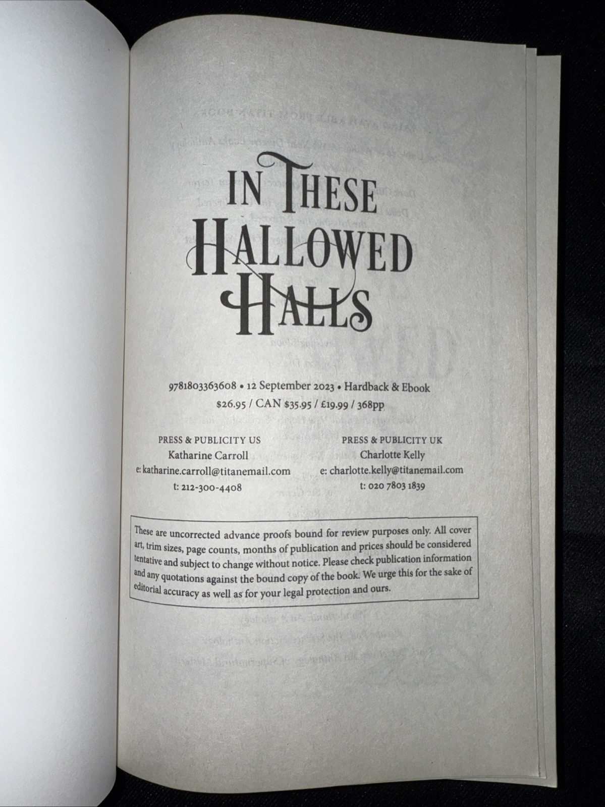 In These Hallowed Halls: A Dark Academia Anthology by M. L. Rio