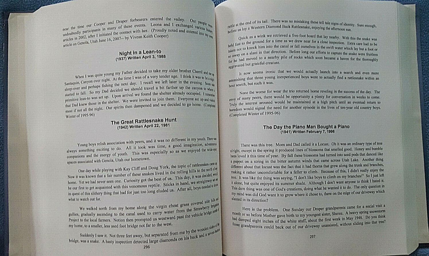 V.K. Cooper Family of Utah History Memoir genealogy SIGNED autobiography 600+pgs