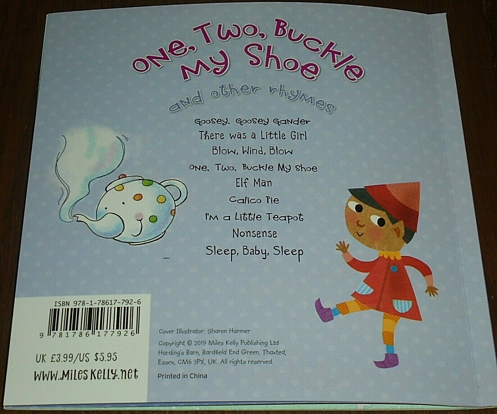 ONE, TWO, BUCKLE MY SHOE AND OTHER RHYMES BOOK (17cm X 17cm) 2019 BRAND NEW