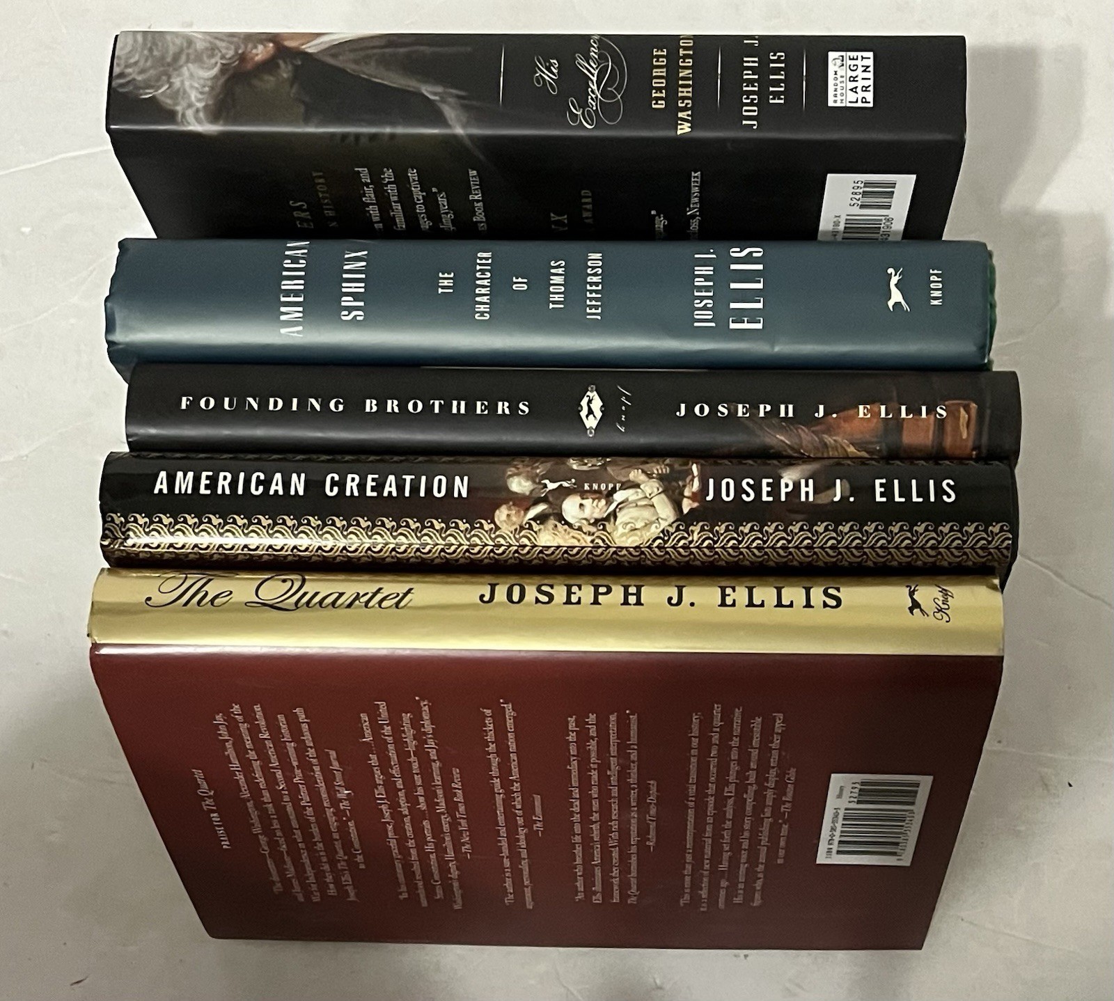 Joseph J Ellis 5 HCDJ book lot Founding Sphinx Excellency Quartet Creation