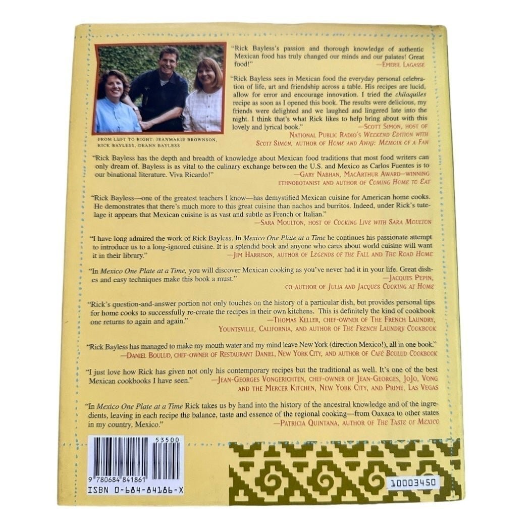 Rick Bayless Mexico One Plate at a Time Authentic Mexican Cookbook 374 Pages VG