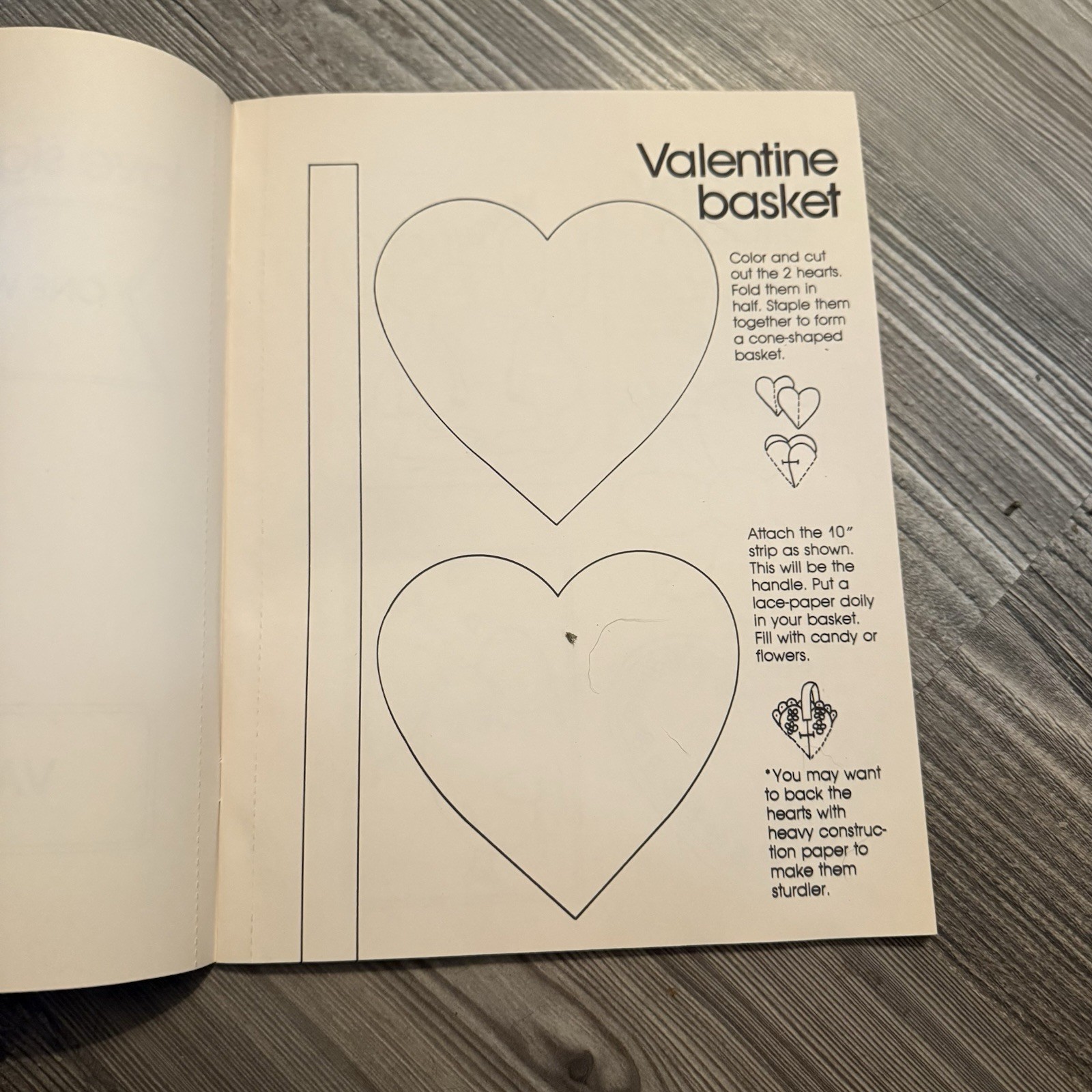 Vintage 80s Make & Color your own Valentine Decorations 16 Pages