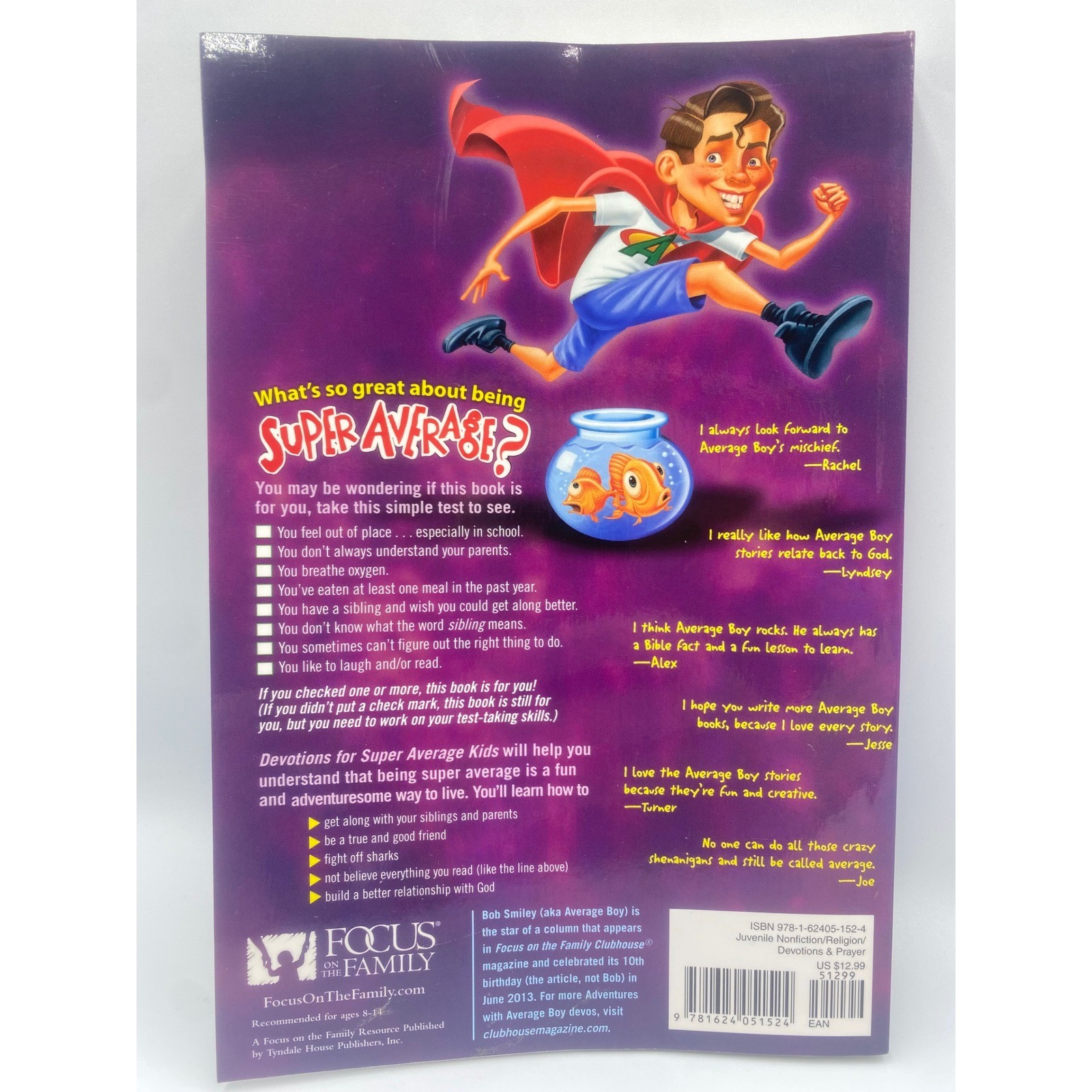Devotions for Super Average Kids Bob Smiley Jesse Florea Paperback 9781624051524