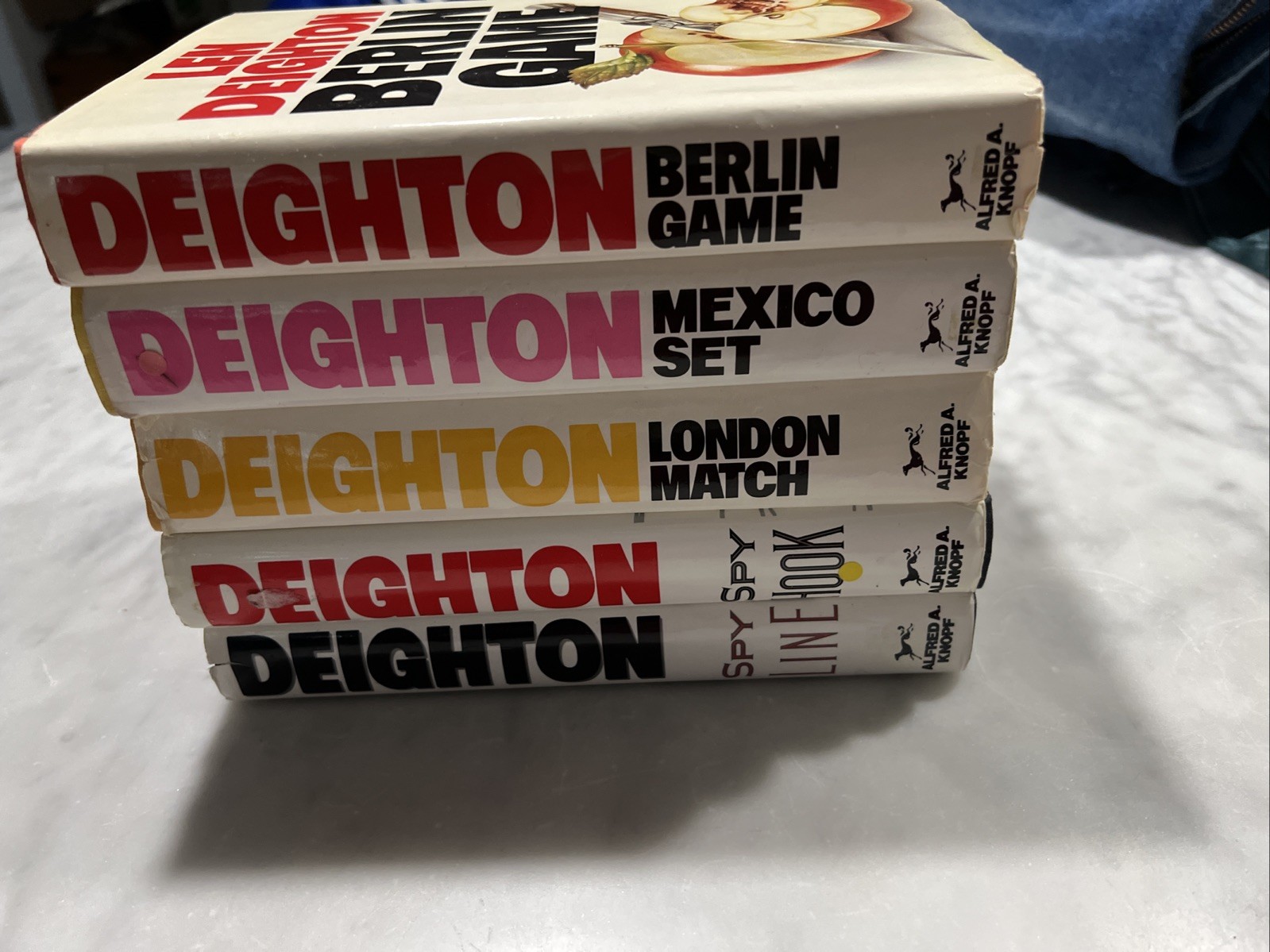 Len Deighton Book Lot 5 Trilogy And Set 2 Spy Hook Spy Line HC DJ Several 1st