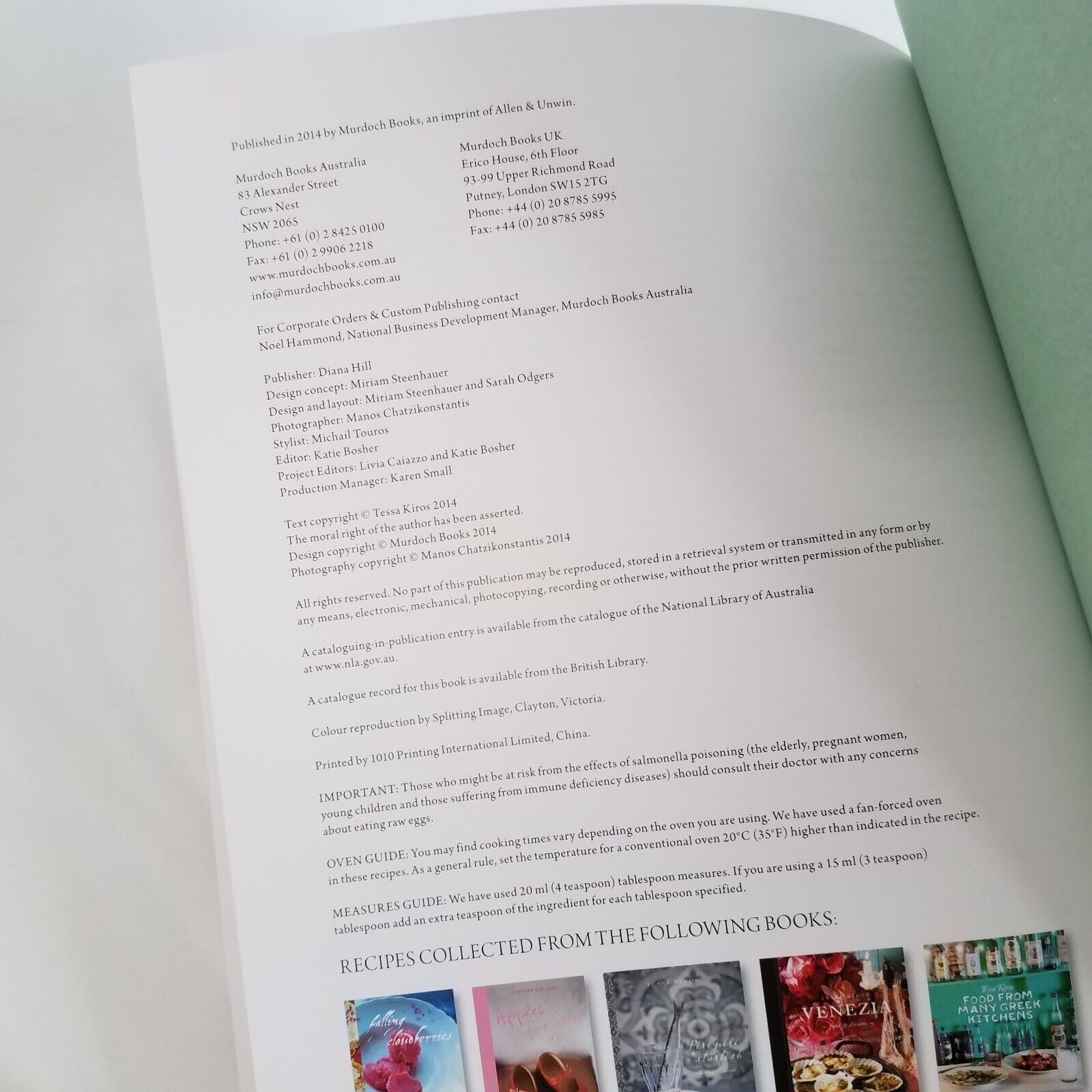 Tessa Kiros The Recipe Collection Book 2014 340 + Pages Gorgeous Photos Cookbook