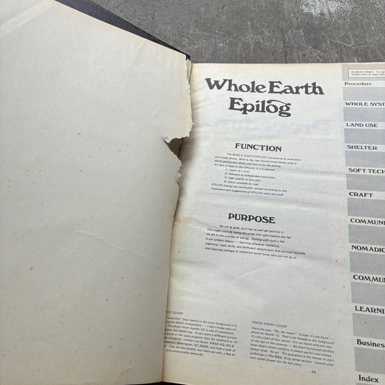Whole Earth Epilog The Last Whole Earth Catalog Hardcover English used
