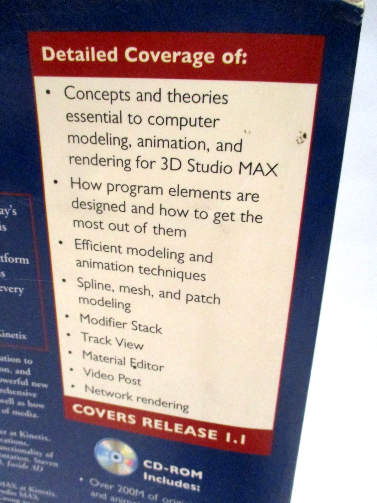 Inside 3D Studio Max Volume 1 Steven Elliott/ Phillip Miller, PB, MISSING CD