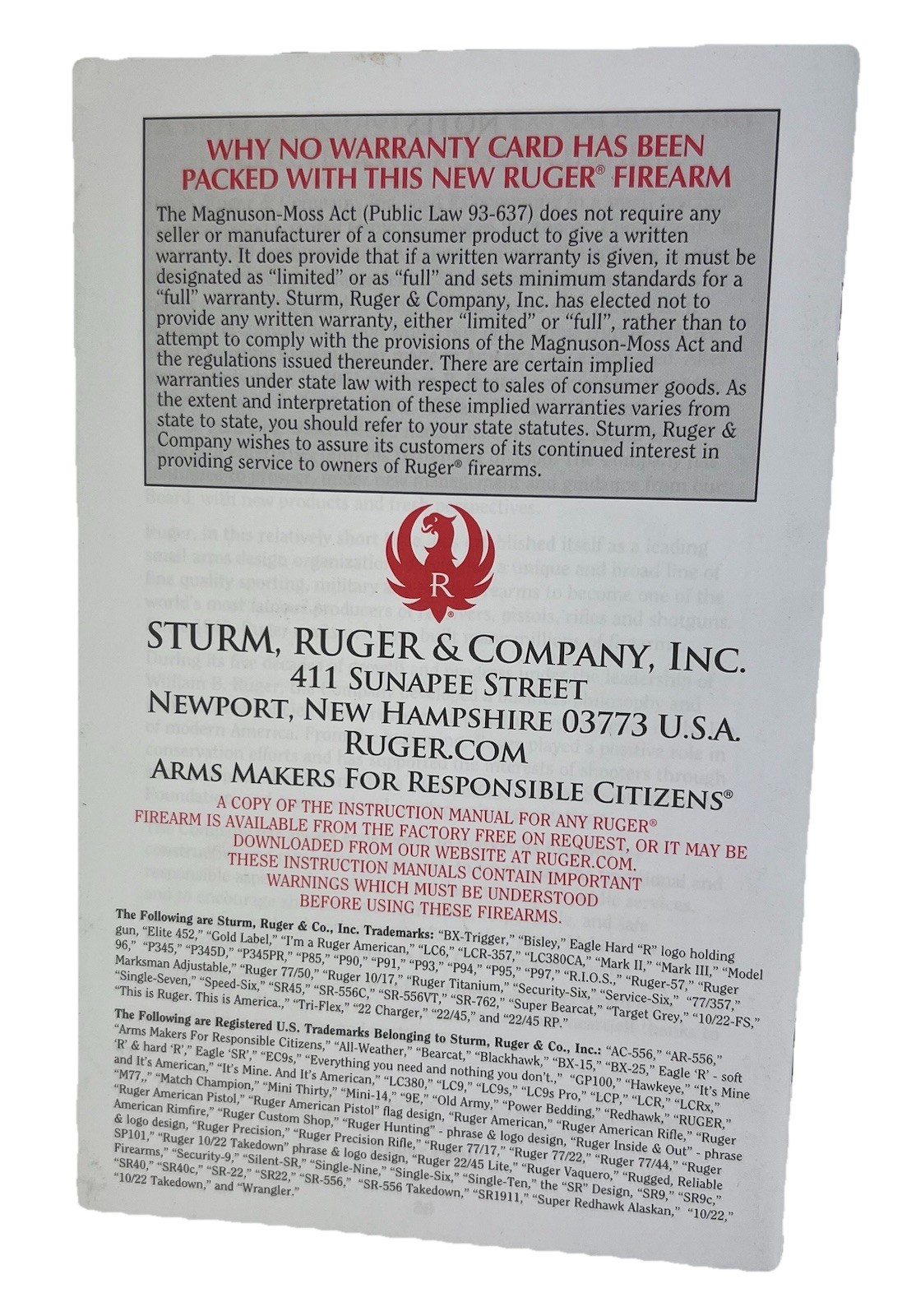 2020 RUGER WRANGLER Single Action Revolver Owners Instructions Manual 35 Pages