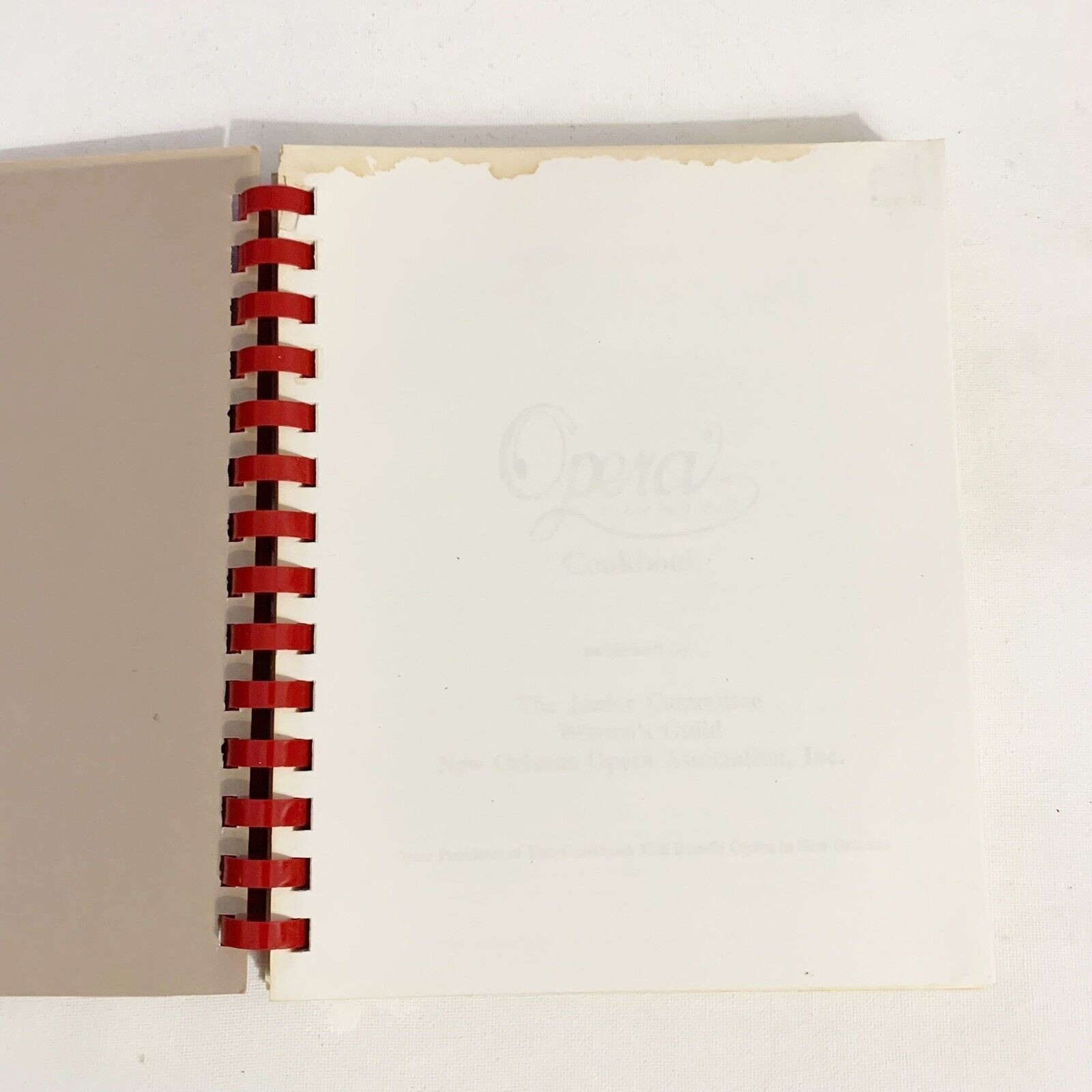 New Orleans Louisiana Cajun Creole Spiral Cookbook Opera Association Junior Wome