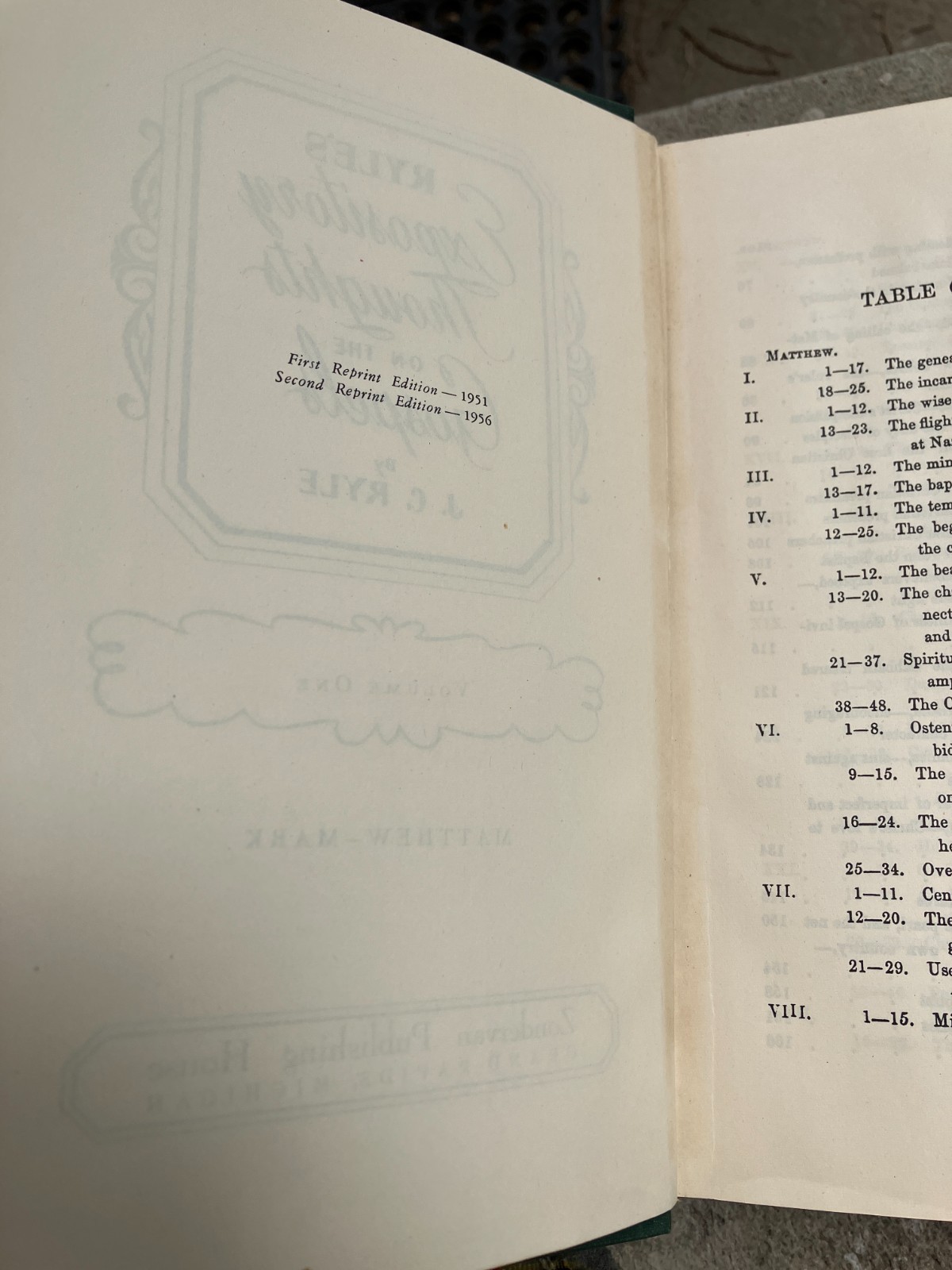 book Ryle’s Expository Thoughts on the Gospels 1 & 4 Matthew, Mark, John – 1956