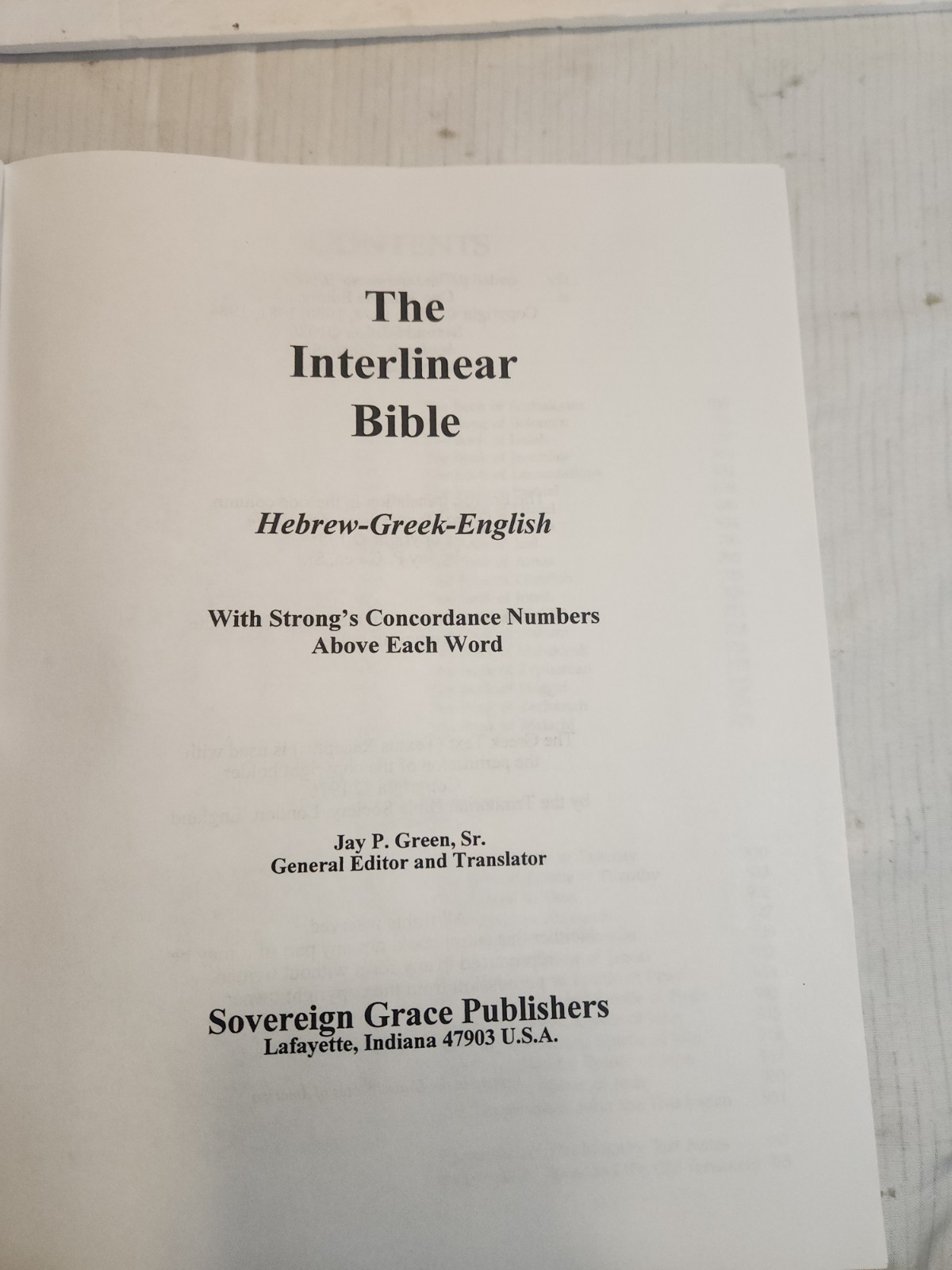 The Interlinear Bible Hebrew Greek English Jay P. Green ed. (1986, HB) Bran