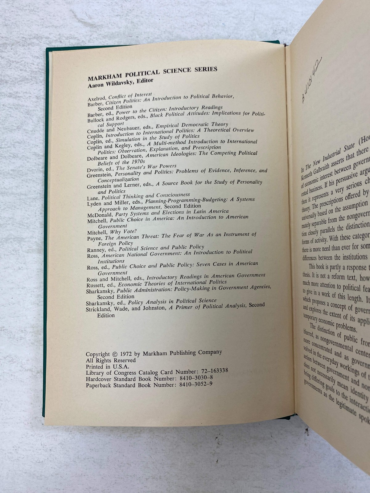 Political Economy by Robert Eyestone Ex-library 1972 HC
