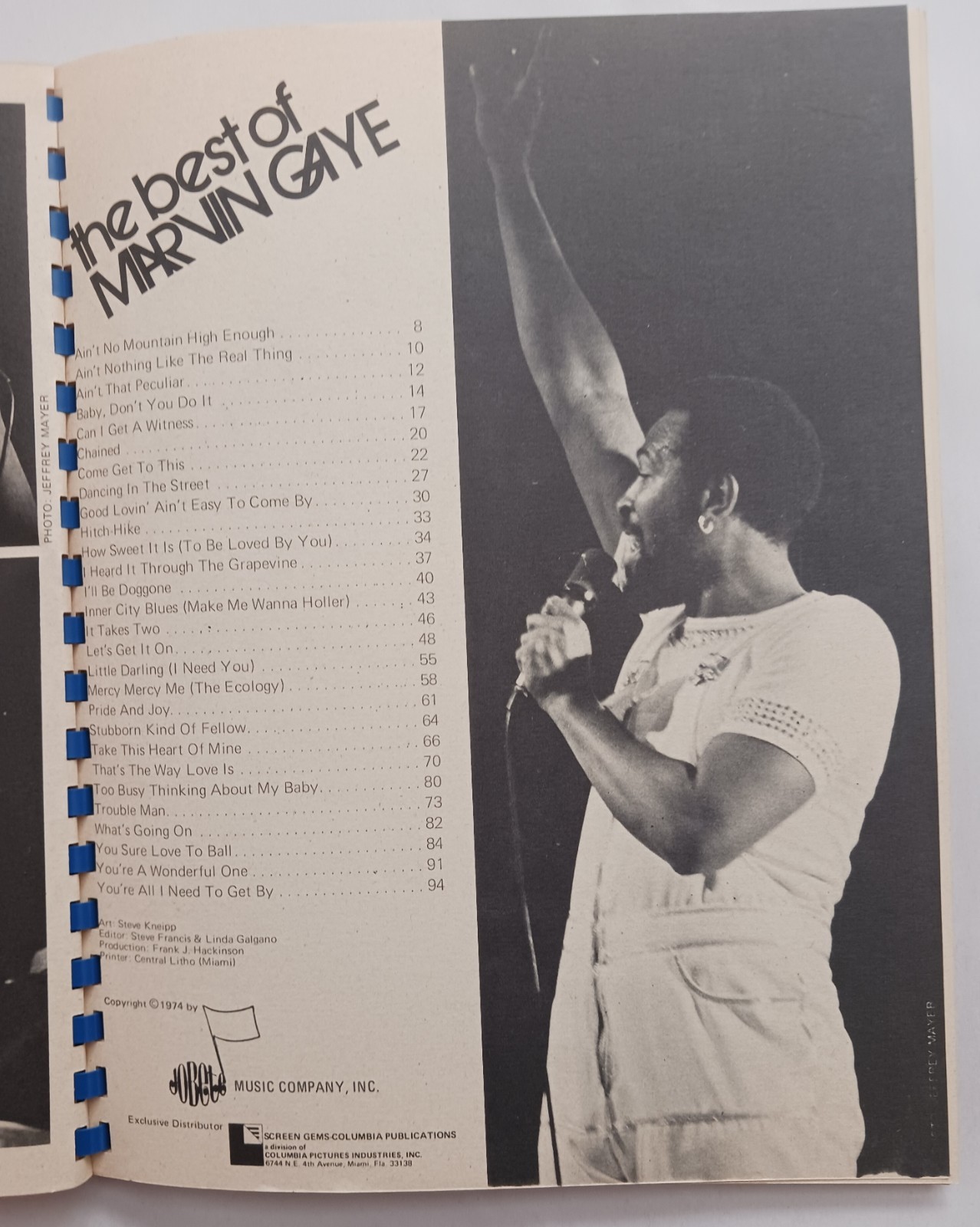 Marvin Gaye The Best Of 1974 Jobete Music RARE Songbook Spiral Bound