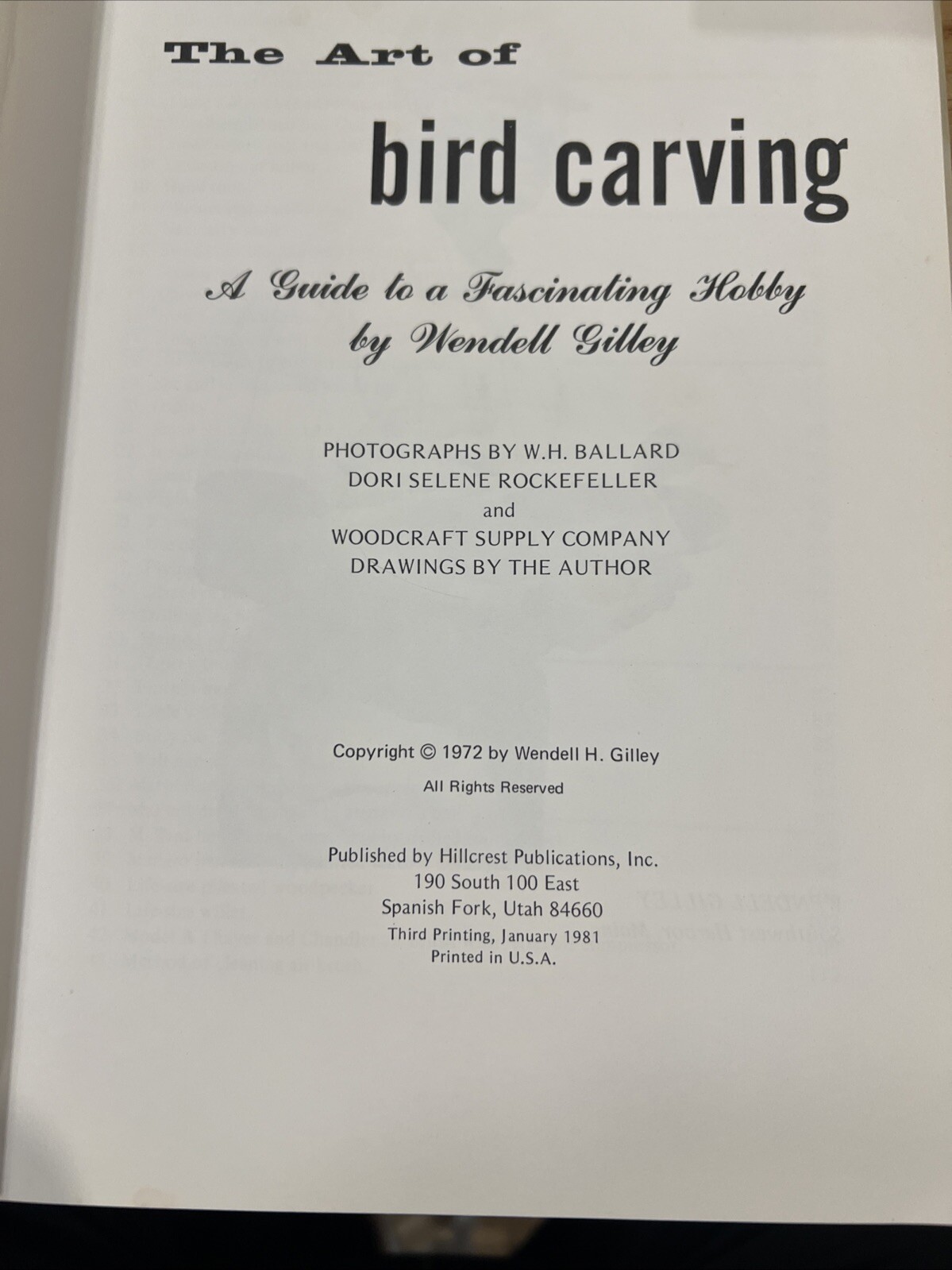 The Art Of Bird Carving HCDJ Signed By Author Wendell Gilley 1972