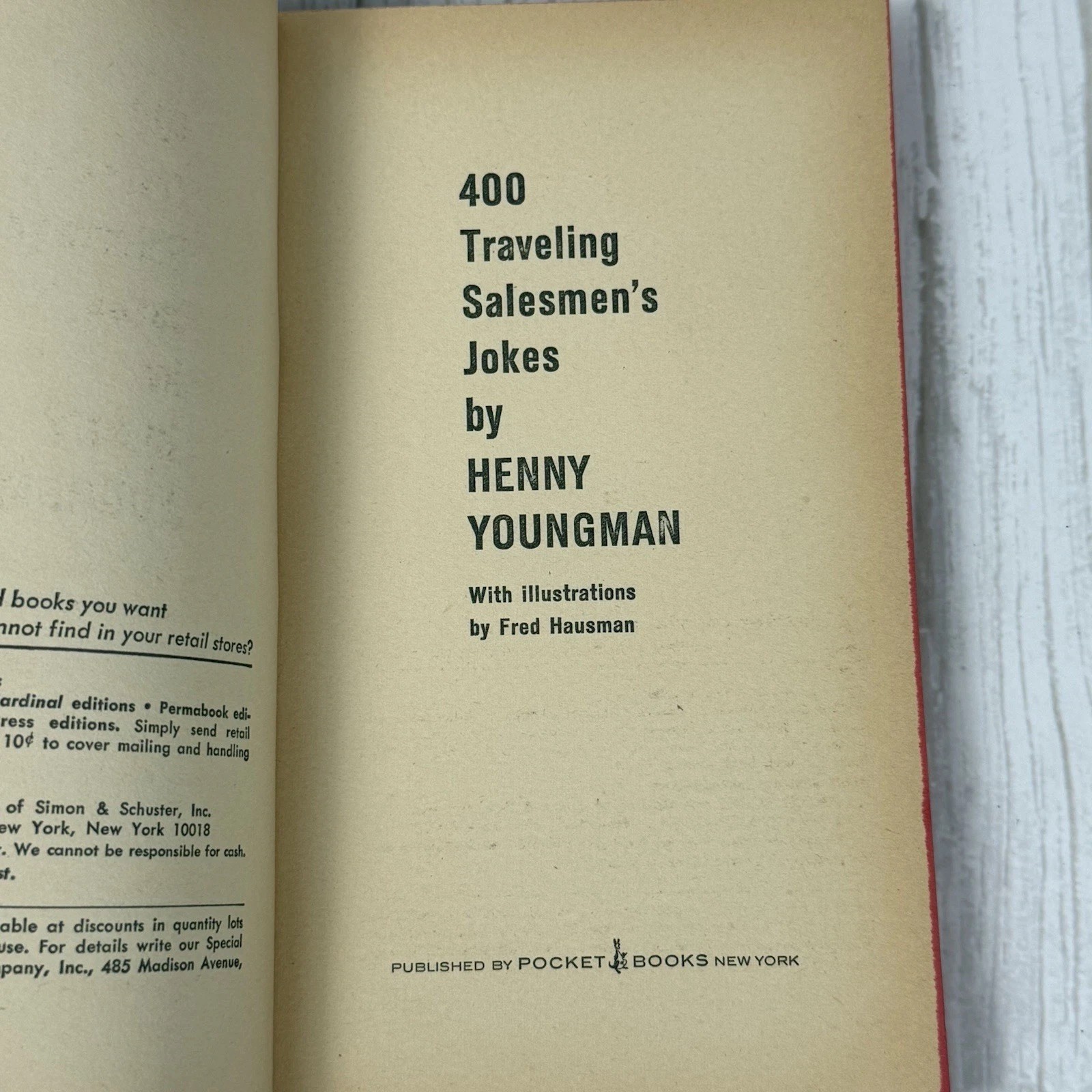 HENNY YOUNGMAN’S 400 TRAVELING SALESMEN’S JOKES – SEXY, BRASH, RISQUE PB 1967