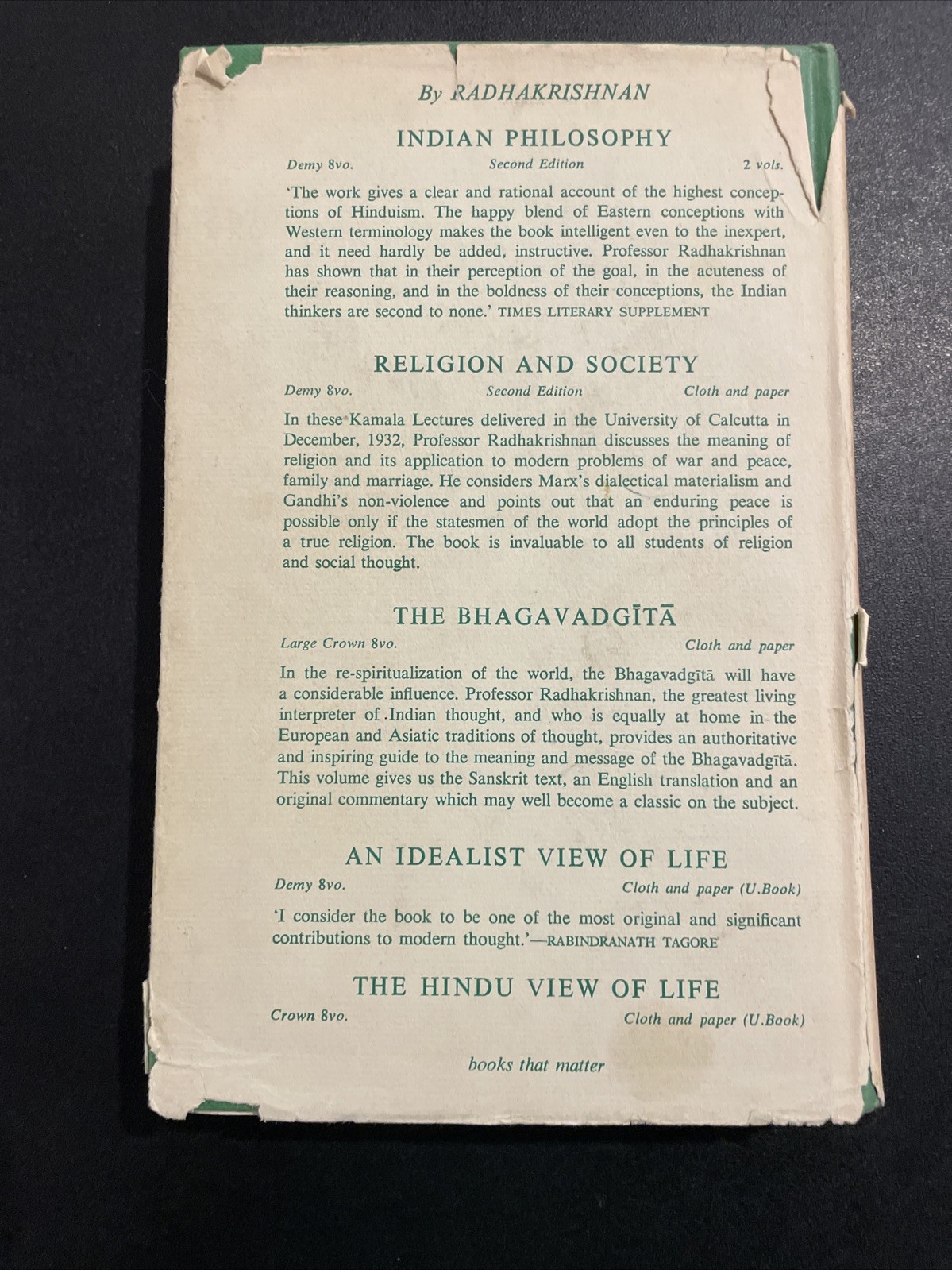 Outlines Of Indian Philosophy – M Hiriyanna 1967 HC/DJ
