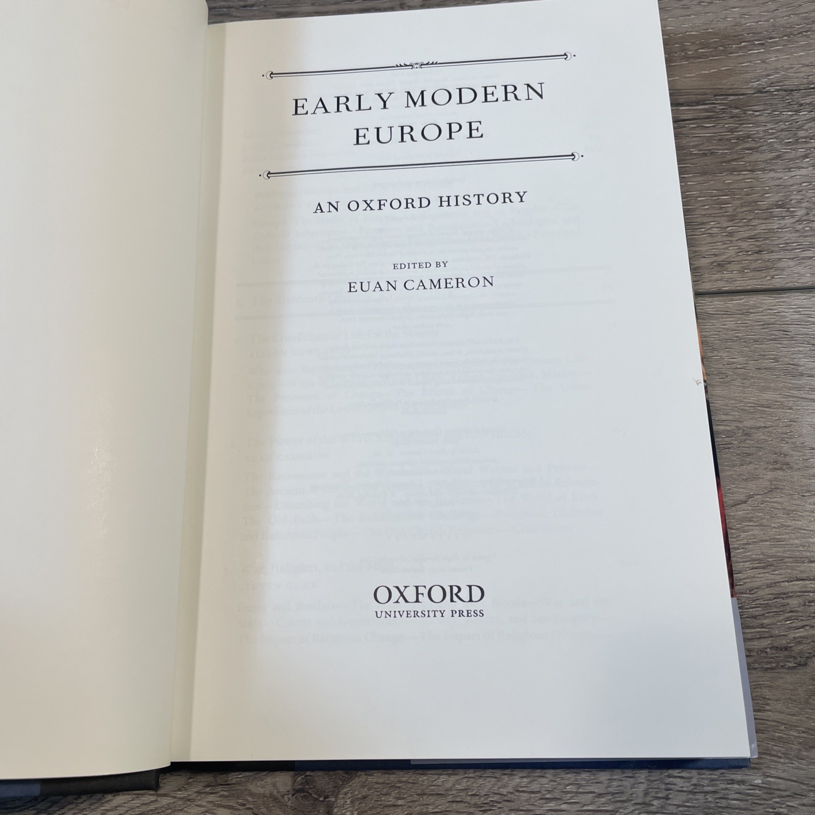 Early Modern Europe: An Oxford History by Ryan Cameron Hardcover MINT