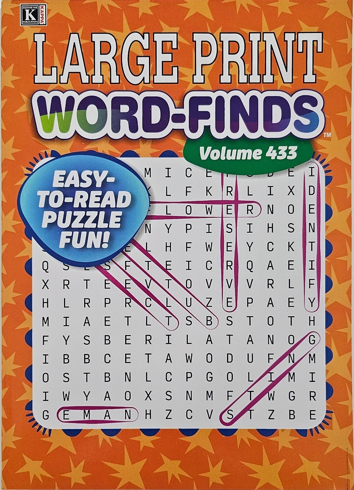 5 New Large Print Word-Finds Puzzle Books Kappa Games Vol #431-474 ~ Search,Hunt