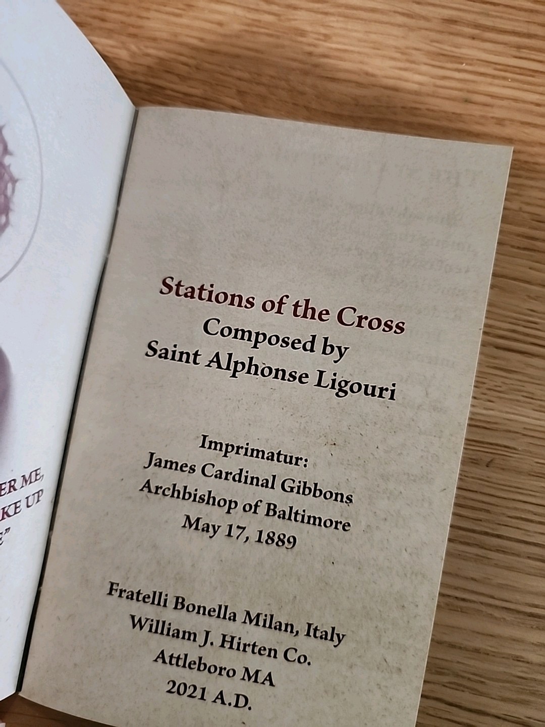 Stations of the Cross Booklet Saint Alphonsus Ligouri SC-01**