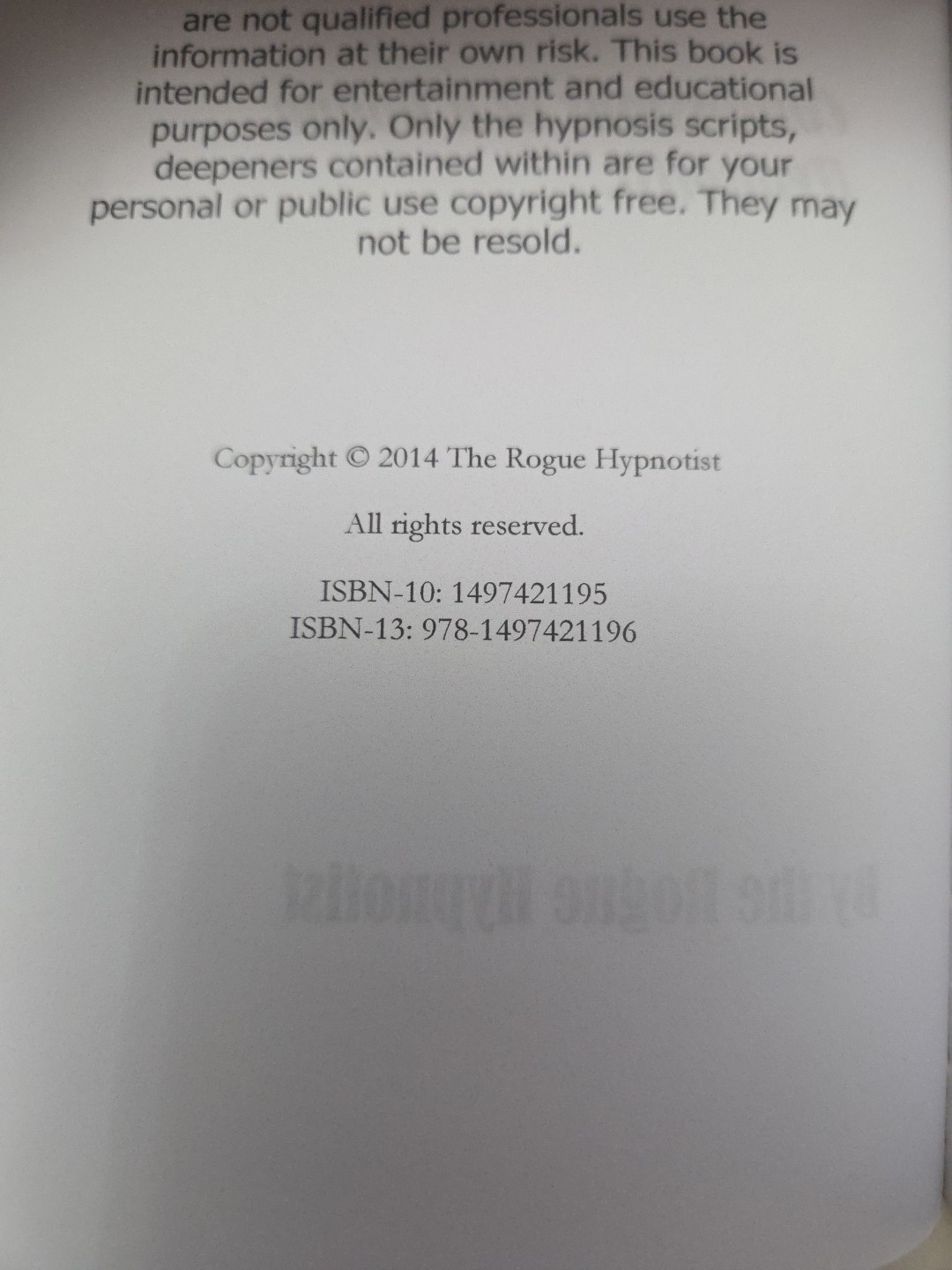 How to Hypnotise Anyone – Confessions of a Rogue Hypnotist Paperback