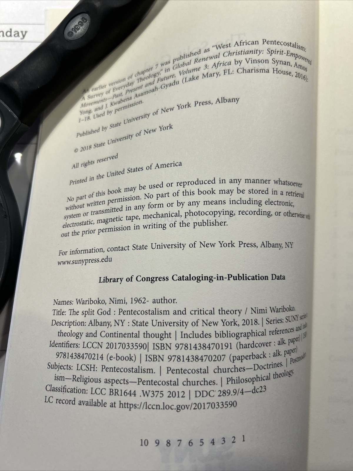 The Split God – Pentecostalism and Critical Theory – Nimi Wariboko – 2019 – 262p