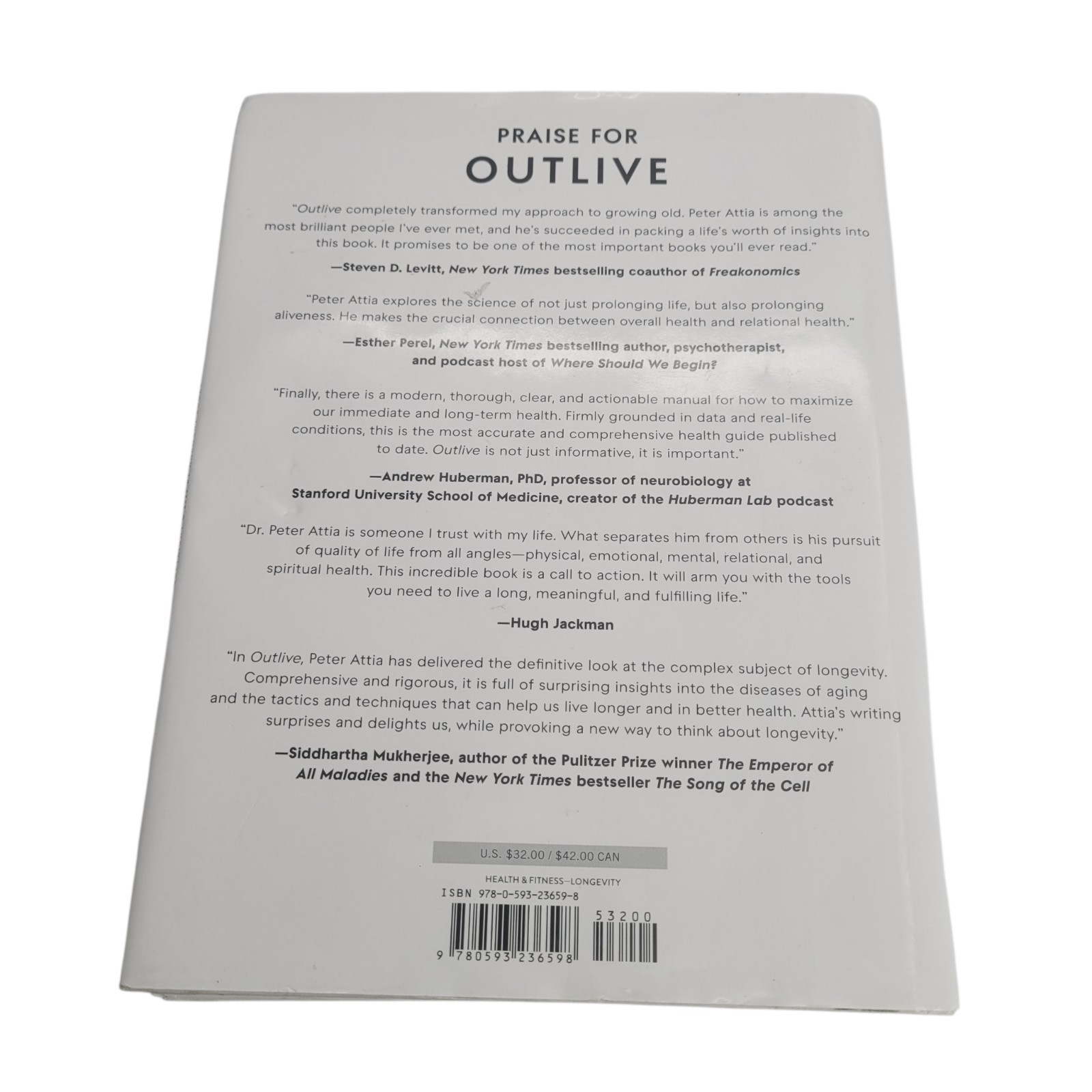 Outlive : The Science and Art of Longevity by Peter Attia (2023, Hardcover)
