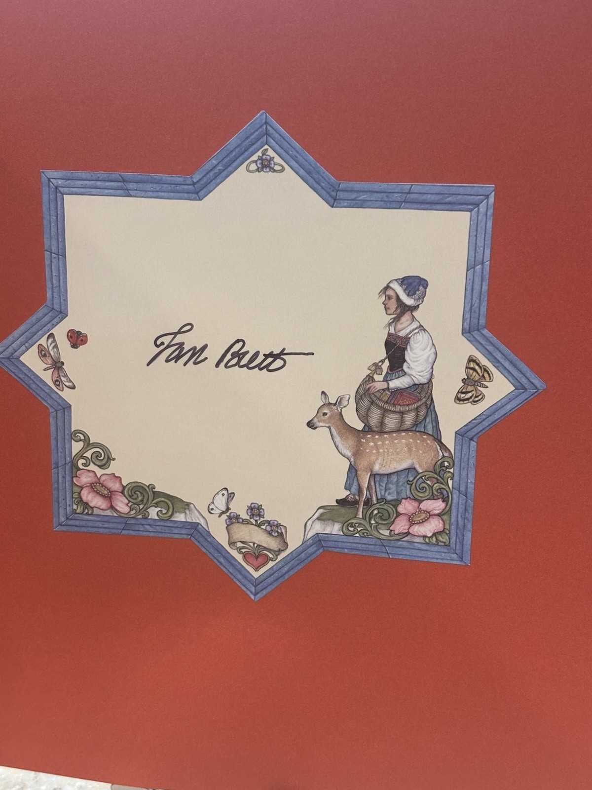 The Mitten Jan Brett HARDCOVER Signed Bookplate Autographed Childrens Book