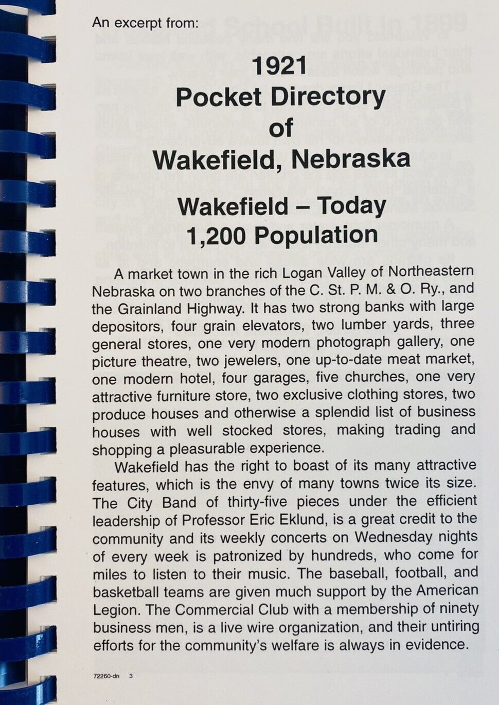 Recipes & Remembrances Q125 1881-2006 Wakefield Nebraska Morris Press Cookbooks