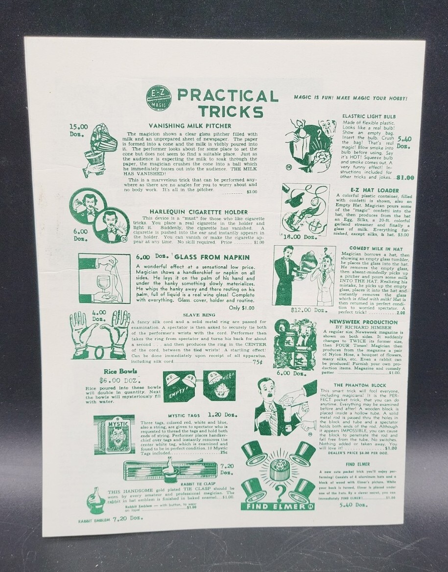 Vintage Prank Magic Booklet 4 Pages