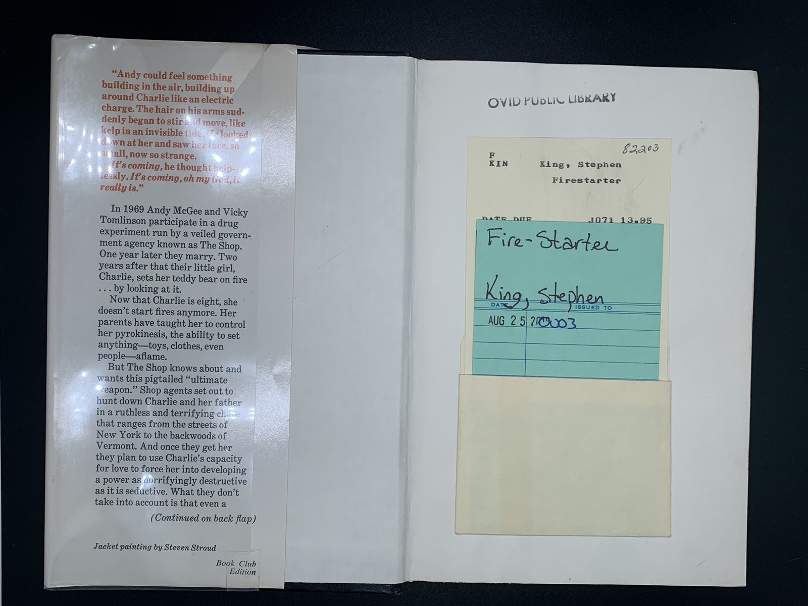 Firestarter Stephen King 1st Edition BCE 1980 Viking Press Hardcover
