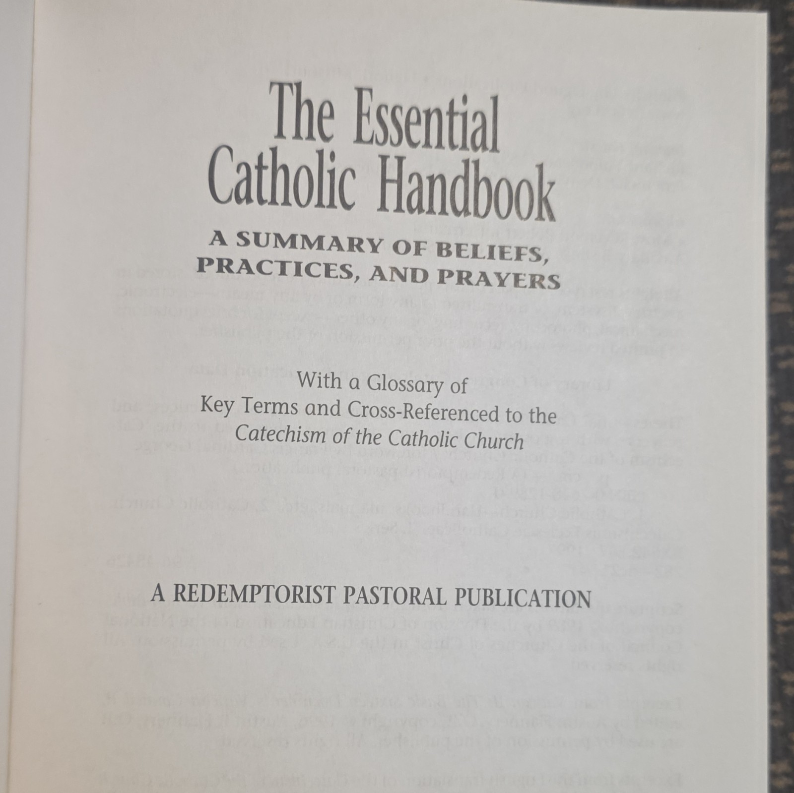 Liguori The Essential Catholic Handbook Revised & Updated Catholicism PB