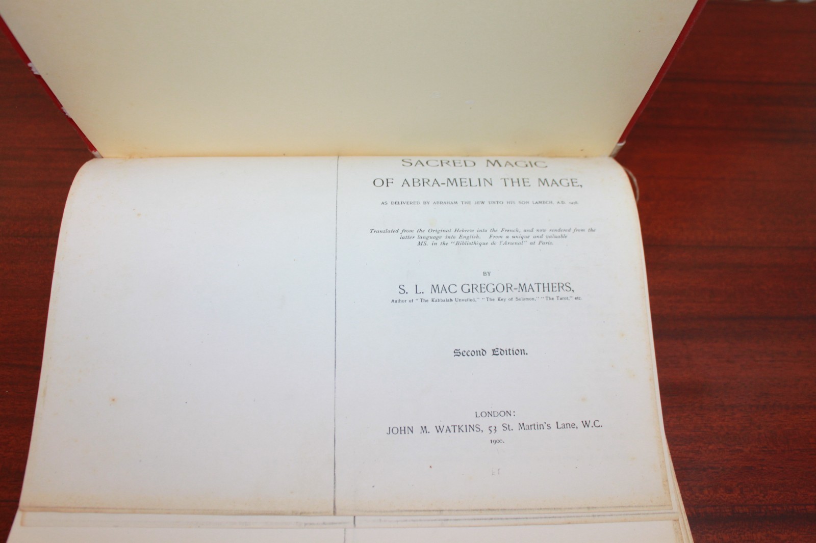 The Book of Sacred Magic of Abra-Melin the Mage- 1900 reprint in Artisan binding