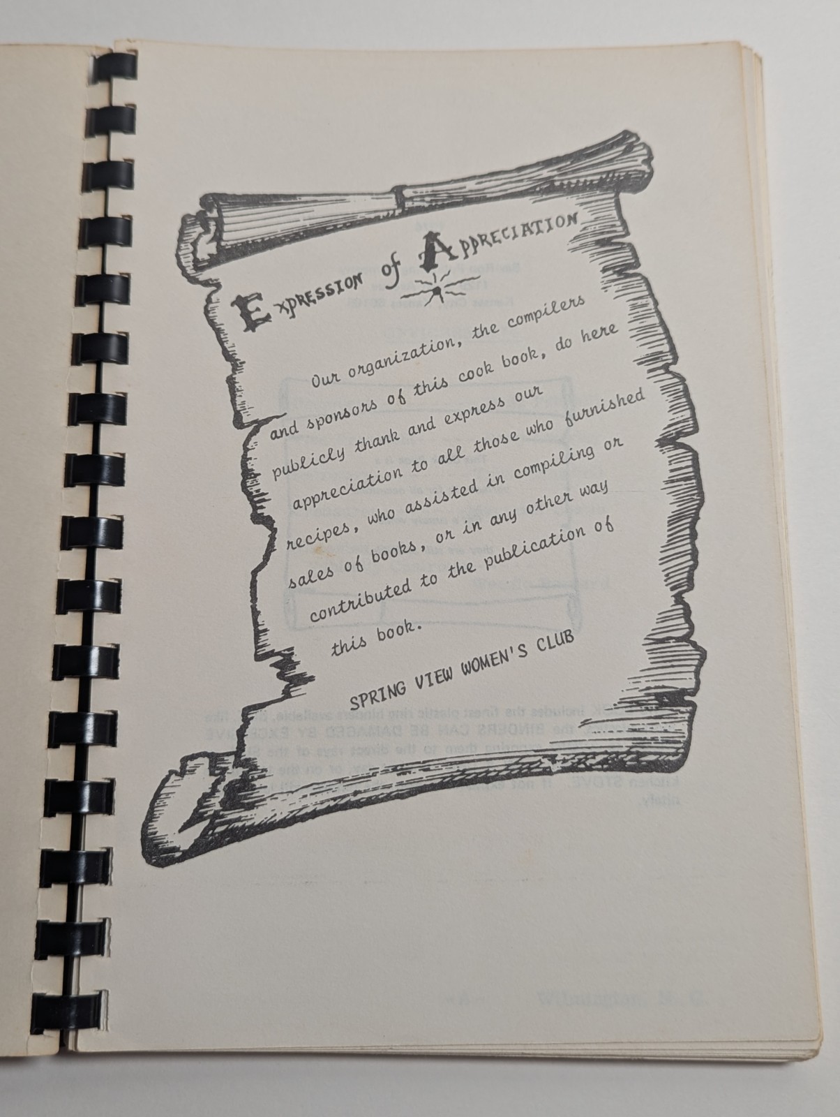 Southern Cooking – Springview Women’s Club Wilmington NC 1974 106 pages