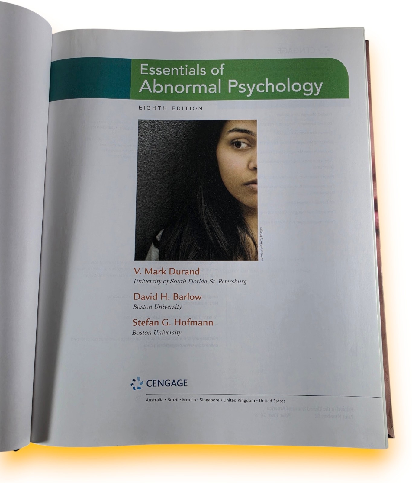 Essentials of Abnormal Psychology Barlow, Hofmann & Durand 8th Edition Mindtap