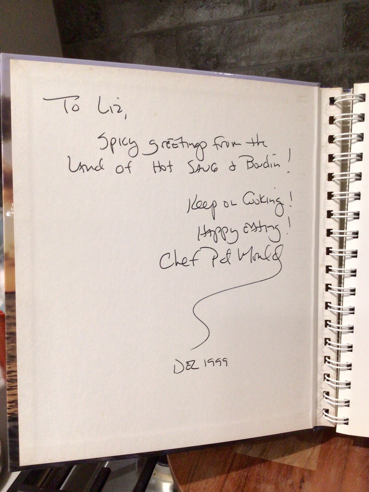 Louisiana’s Chef Patrick Mound Recipes from a Chef COOKBOOK 164pages Signed