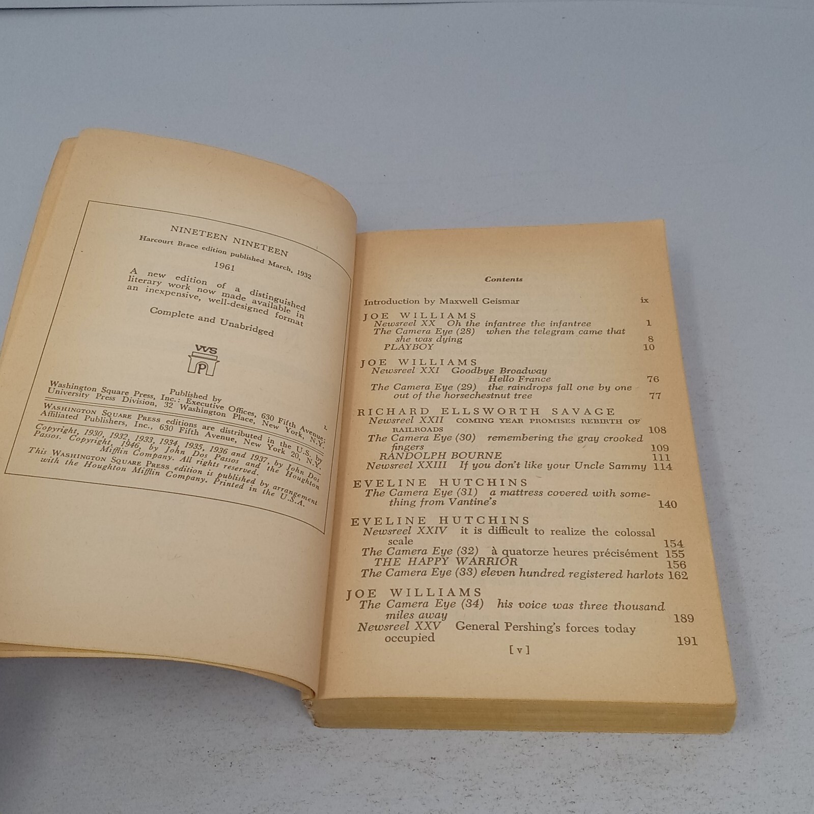 1919: Washington Square Press 1961 Paperback by John Dos Passos