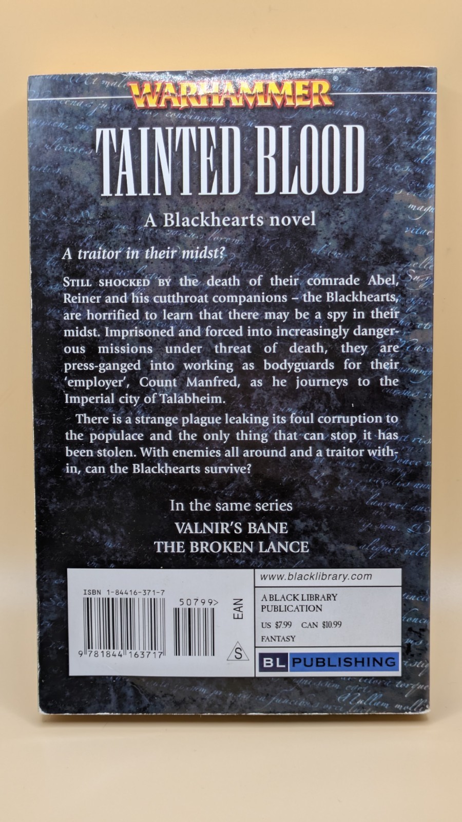 Blackhearts Trilogy Valnir’s Bane, The Broken Lance, Tainted Blood Warhammer Lot