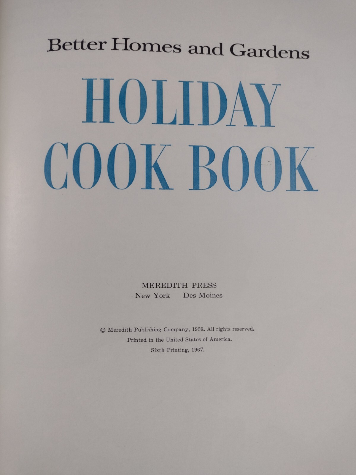 Vintage 1967 Better Homes & Gardens Holiday Occasions Recipes Cookbook Cook Book