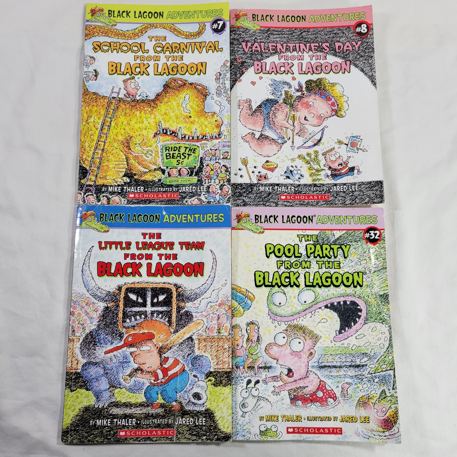 Black Lagoon Adventures Book Lot Of 4 School Carnival Valentine’s Mike Thaler