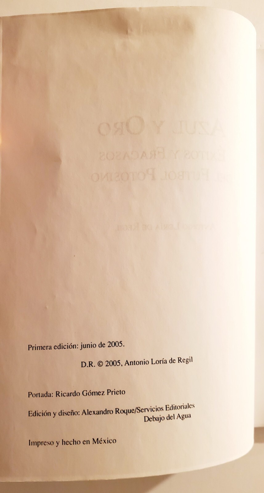AZUL Y ORO EXITOS Y FRACASOS DEL FUTBOL POTOSINO 2005 VG Condition 111 pages