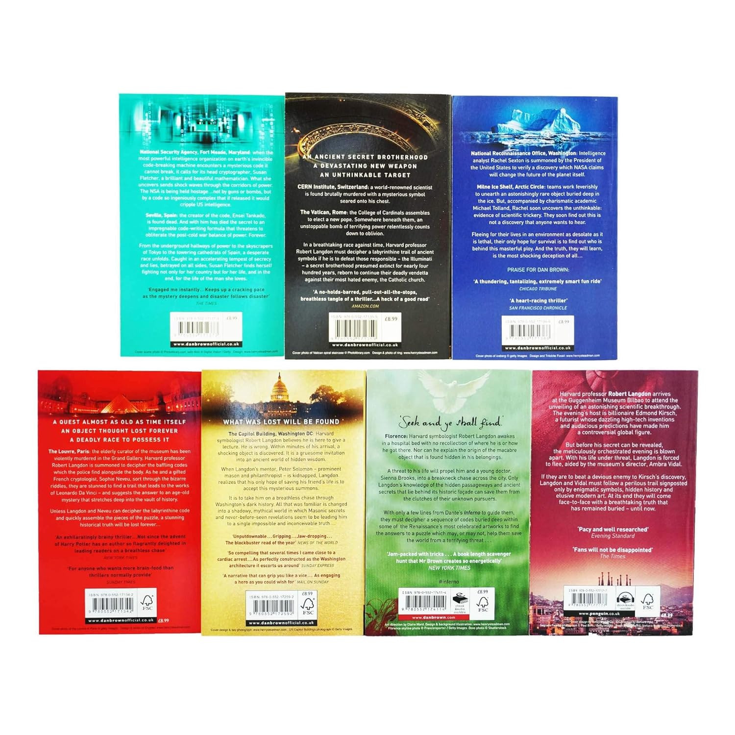 Robert Langdon Series Collection 7 Books Set by Dan Brown (Angels and Demons, th