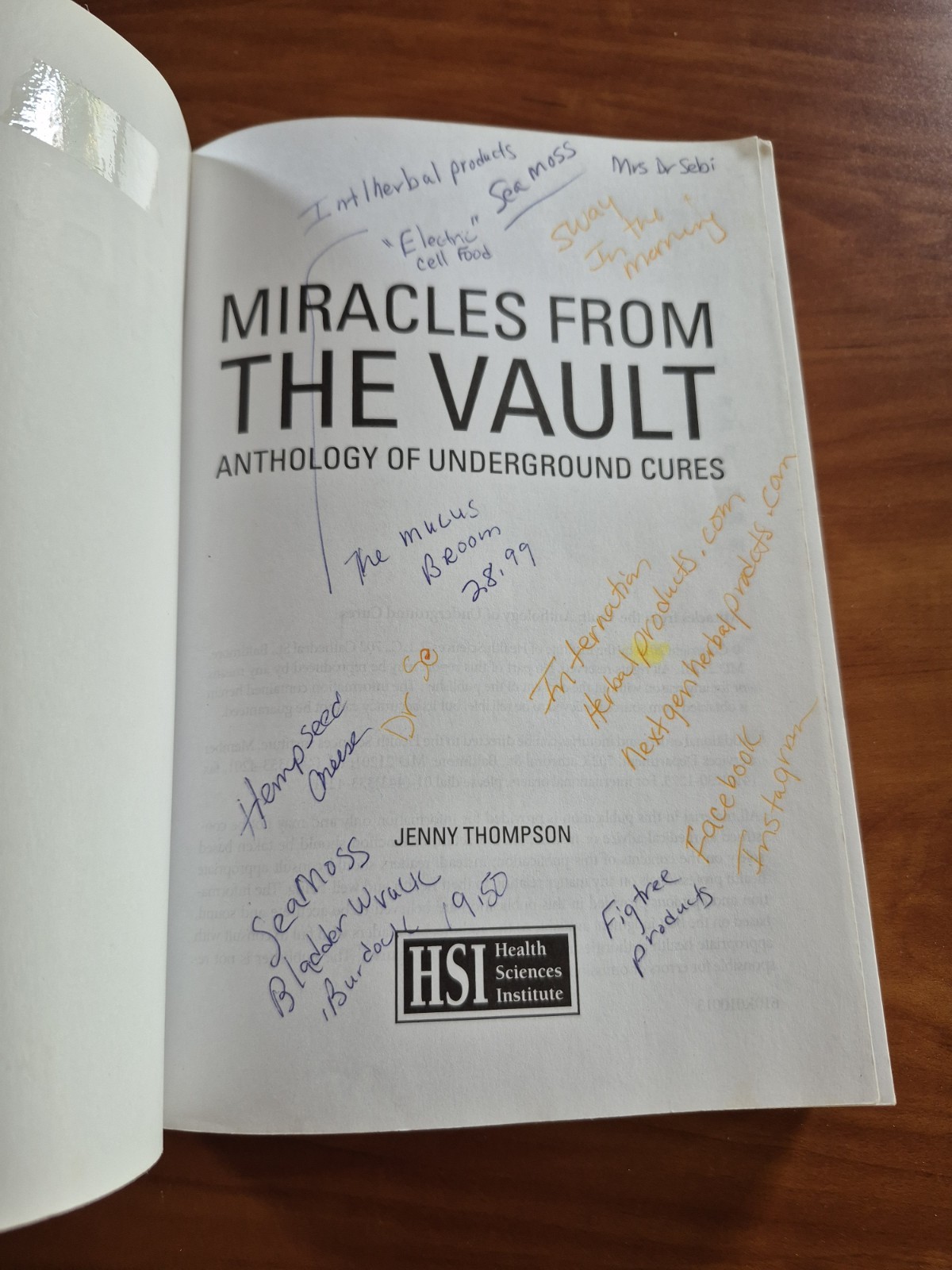 Miracles From The Vault Anthology of Underground Cures Jenny Thompson 2013 Book