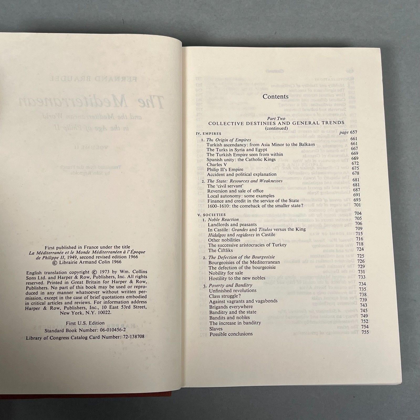 2 Vol. Set Fernand Braudel Mediterranean World in the Age Philip II 1972 1st US