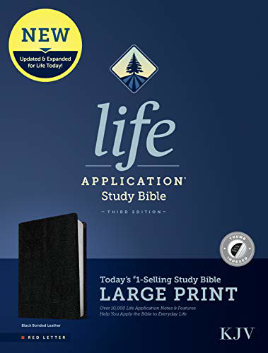 KJV Life Application Study Bible Large Print Bonded Leather Black Indexed