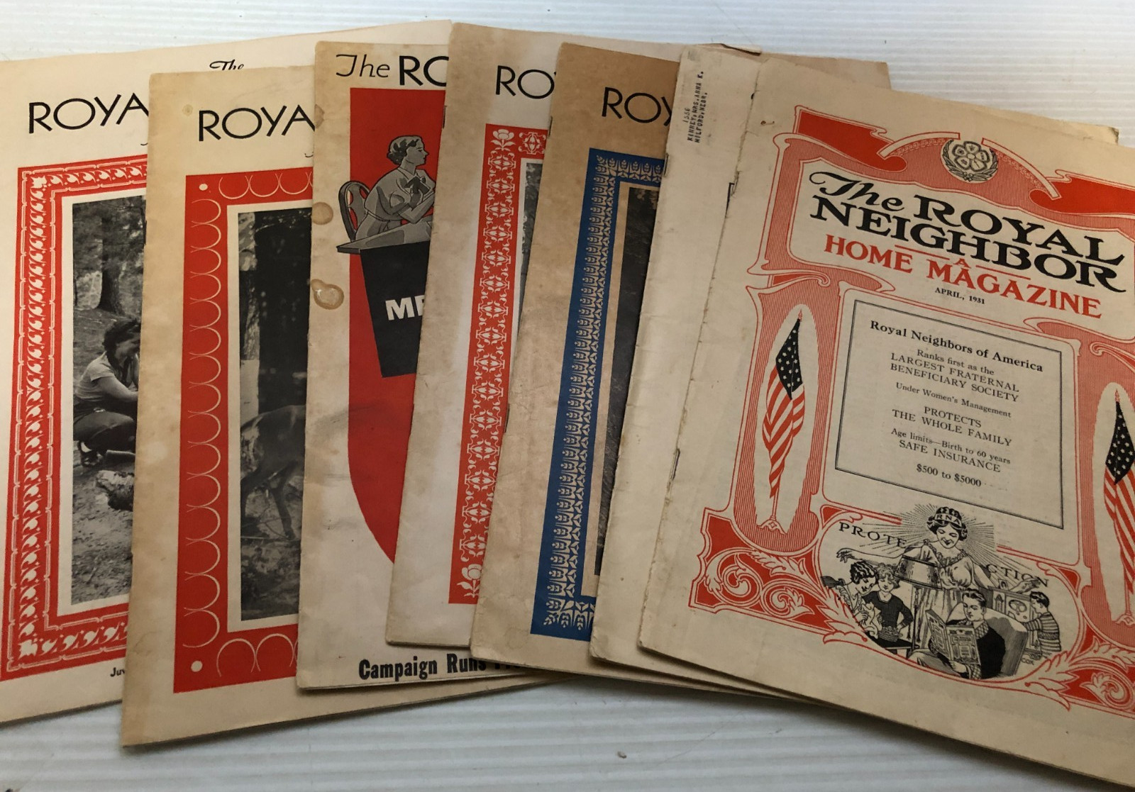 Vintage lot of 7 The ROYAL NEIGHBOR Home Magazine 1931-1938