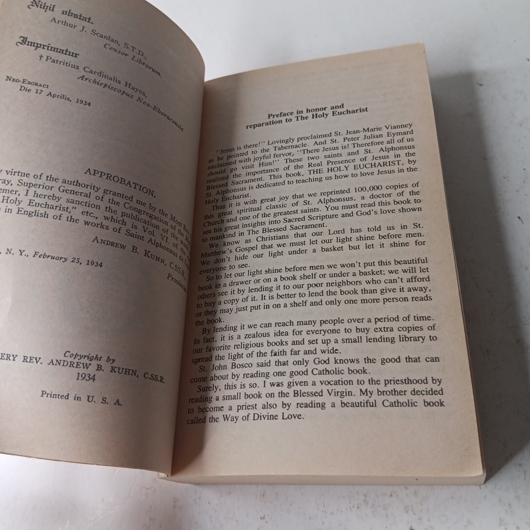 The Holy Eucharist by St. Alphonsus de Liguori MMPB (1934)