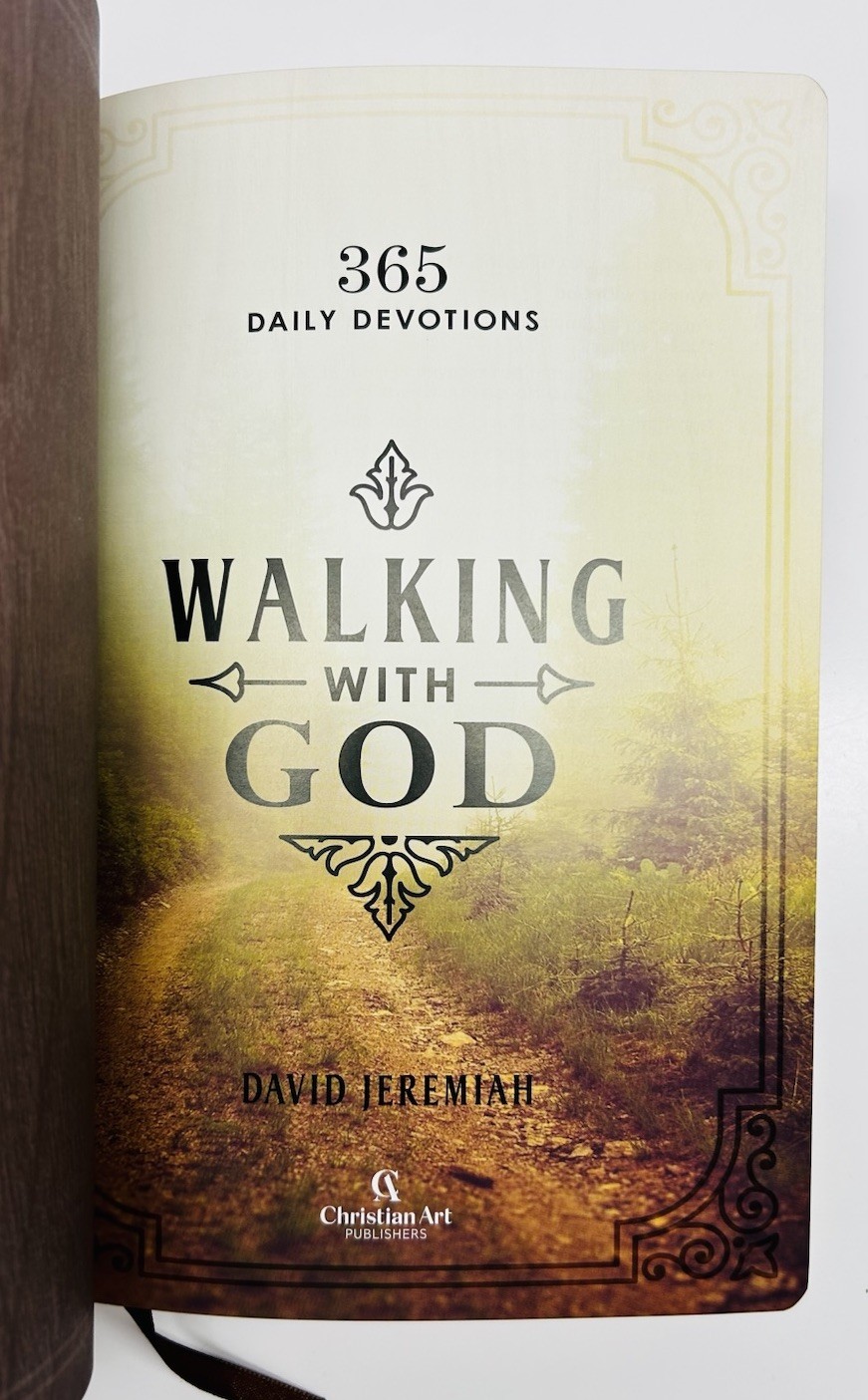 Brown WALKING WITH GOD Book Feax Leather 365 Daily Devotions David Jeremiah