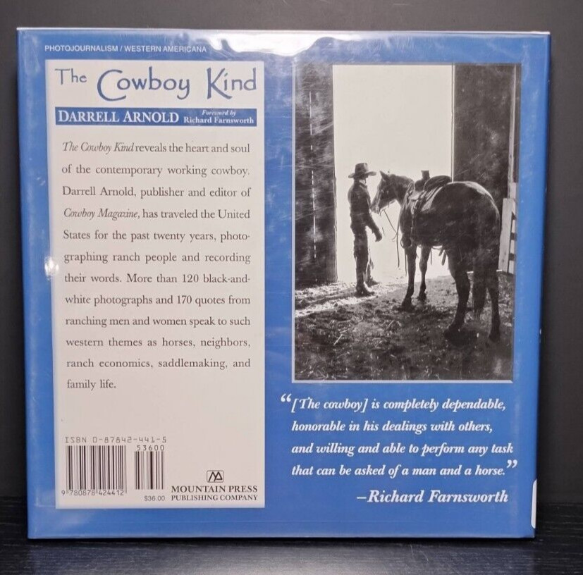 The Cowboy Kind Darrell Arnold Mountain Press 2001 First Printing Hardcover West