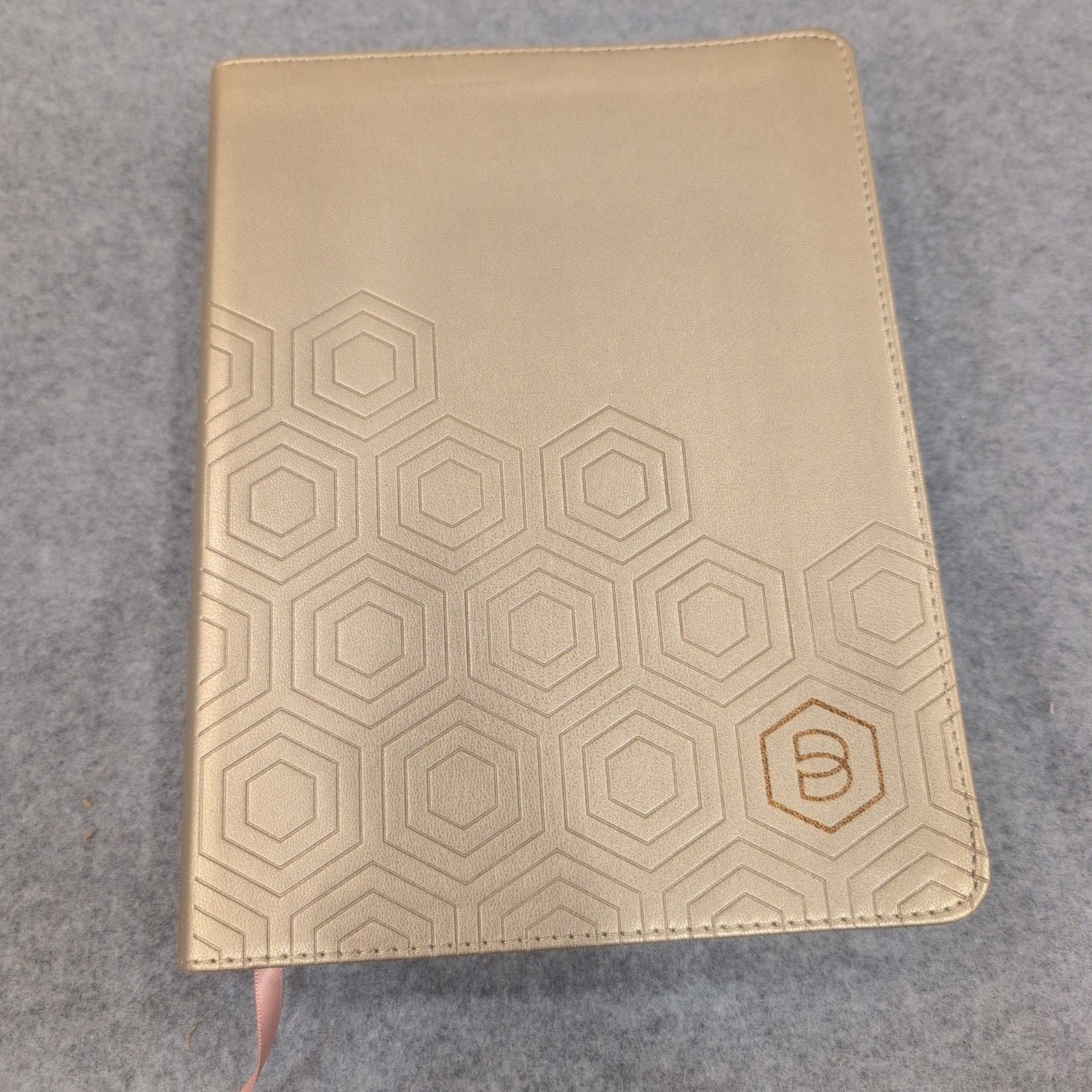 Tyndale One Step Closer Bible NLT Champagne Gold LeatherLike Geometric Honeycomb